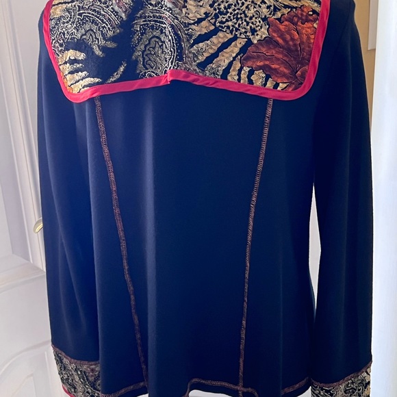 Rich Earthy Textured  Tommy n LouLou Jacket & Capri Pant 2-piece Matching Set - Picture 6 of 13